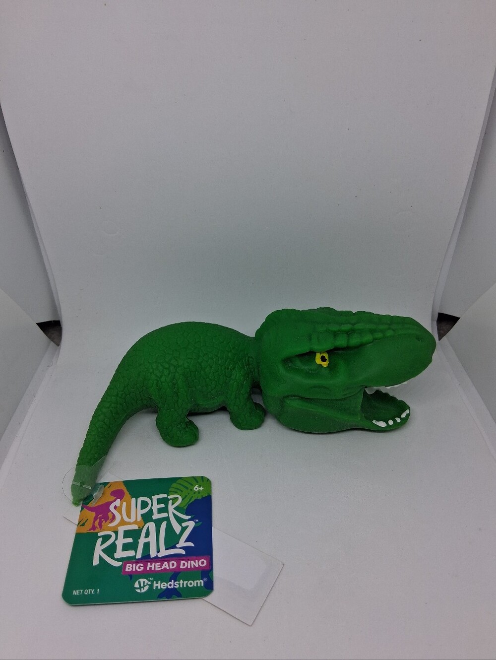 Crunchy Super Realz Big Head Dino Squishy- Bright Green